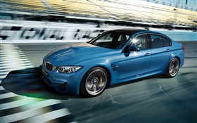 2015 BMW M3 Sedan F80 blue car HD wallpaper