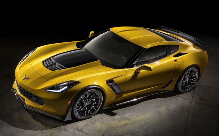 2015 Chevrolet Corvette Z06 yellow supercar Wallpapers Pictures Photos Images