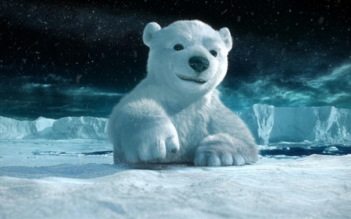 3D animal, polar bear Wallpapers Pictures Photos Images