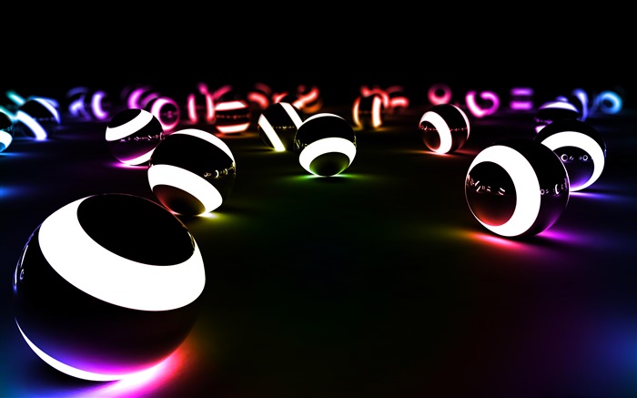 3D balls, dark white, lights Wallpapers Pictures Photos Images