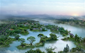 3D design, beautiful parks global scenery HD wallpaper