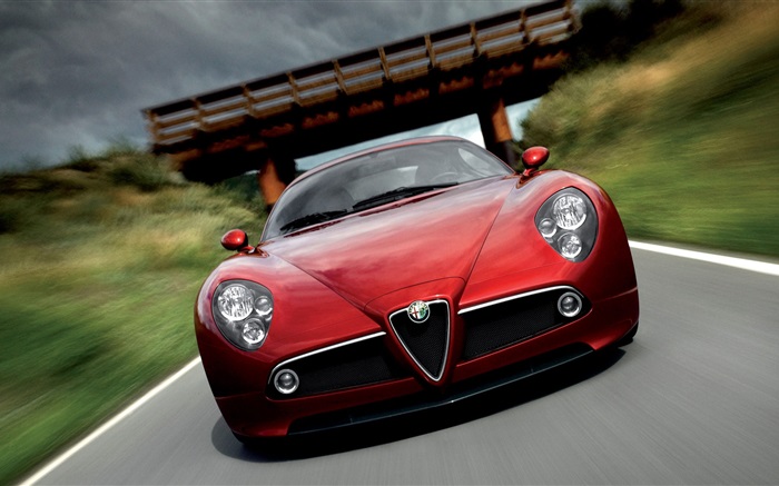 Alfa Romeo red car Wallpapers Pictures Photos Images