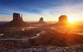 Arizona, Monument Valley, USA, sunset, mountains, desert HD wallpaper