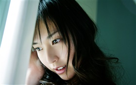 Asian girl thinking HD wallpaper