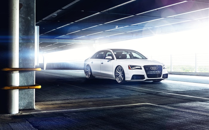 Audi A8 L white car Wallpapers Pictures Photos Images