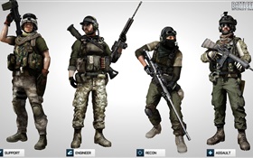 Battlefield 3, four soliders HD wallpaper
