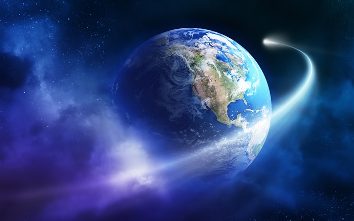 Beautiful Earth, space, planet, comet Wallpapers Pictures Photos Images