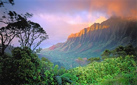 Beautiful landscape, mountain, sunrise, American HD wallpaper