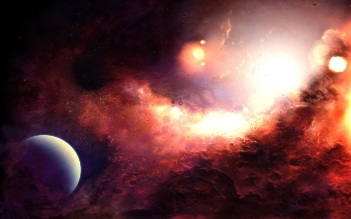 Beautiful space, planet, red Wallpapers Pictures Photos Images