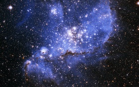 Blue nebula, stars HD wallpaper