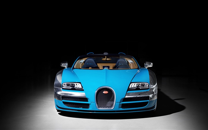 Bugatti Veyron 16.4 blue supercar front view Wallpapers Pictures Photos Images