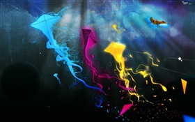 Colorful kite, abstract pictures HD wallpaper