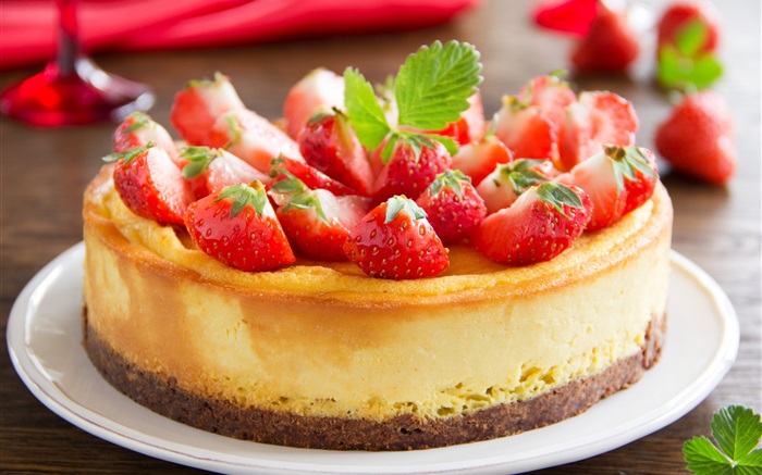 Delicious strawberry cake Wallpapers Pictures Photos Images