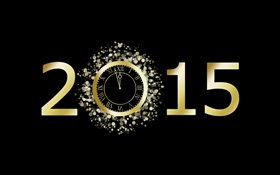 Happy New Year 2015, black background HD wallpaper