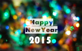 Happy New Year 2015, colorful lights