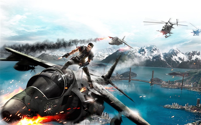 Just Cause 3, stand on the plane Wallpapers Pictures Photos Images