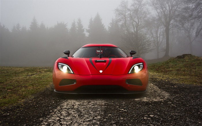 Koenigsegg red supercar front view Wallpapers Pictures Photos Images
