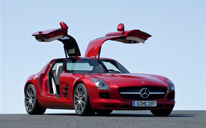 Mercedes-Benz SLS 63 AMG red car Wallpapers Pictures Photos Images