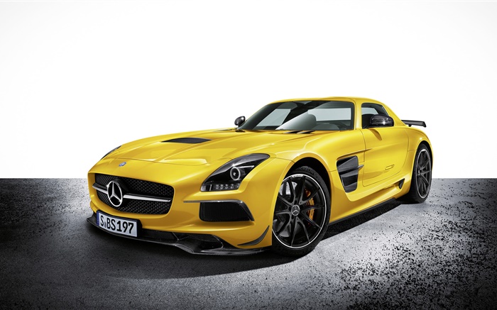 Mercedes-Benz SLS yellow car Wallpapers Pictures Photos Images