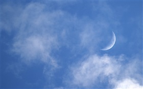 Moon, night, clouds