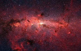 Red cosmic space, stars HD wallpaper