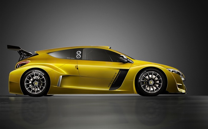Renault yellow sport car side view Wallpapers Pictures Photos Images