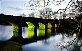 River, arch bridge HD wallpaper