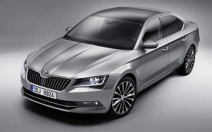 Skoda Superb silver car 2015 Wallpapers Pictures Photos Images