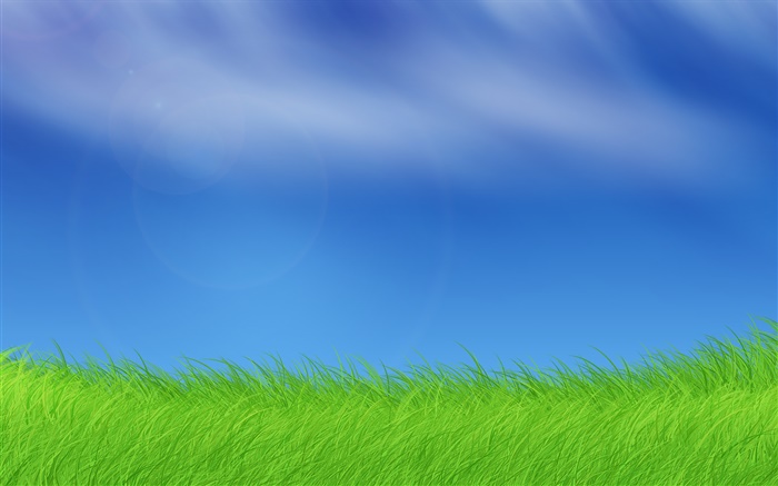 Windows pictures, grass, blue sky Wallpapers Pictures Photos Images