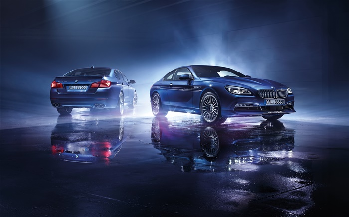 2015 Alpina BMW two blue cars Wallpapers Pictures Photos Images