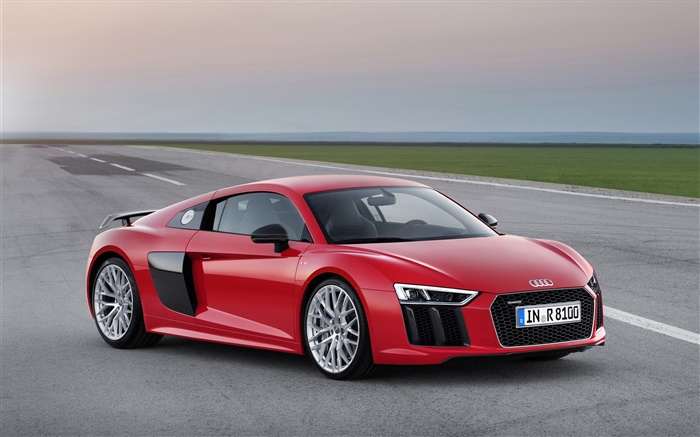 2015 Audi R8 red color supercar Wallpapers Pictures Photos Images