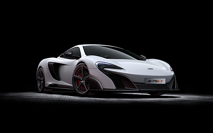2015 McLaren 675LT white supercar side view Wallpapers Pictures Photos Images
