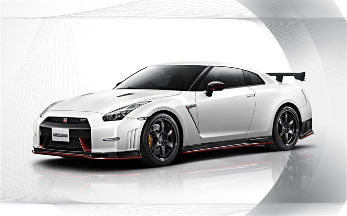 2015 Nissan GT-R Nismo white car side view Wallpapers Pictures Photos Images