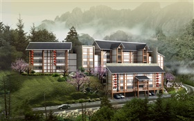 3D design, mountain hotel