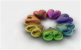 3D love hearts HD wallpaper