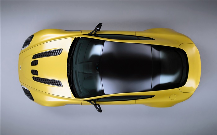 Aston Martin V12 Vantage S yellow supercar top view Wallpapers Pictures Photos Images