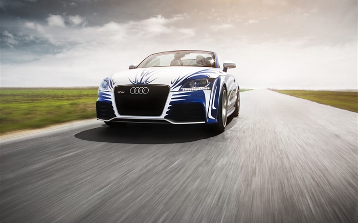Audi TT car at road Wallpapers Pictures Photos Images