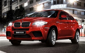 BMW X6 red car front view HD wallpaper