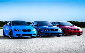 BMW red blue cars
