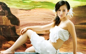 Beautiful Asian girl, fashion HD wallpaper