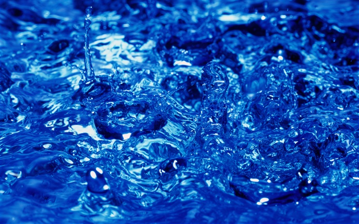Blue water close-up, splash Wallpapers Pictures Photos Images