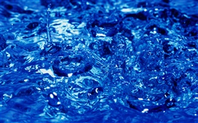 Blue water close-up, splash HD wallpaper