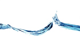 Blue water dance, white background HD wallpaper