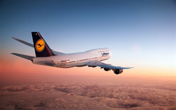 Boeing 747 aircraft, sky, dusk Wallpapers Pictures Photos Images
