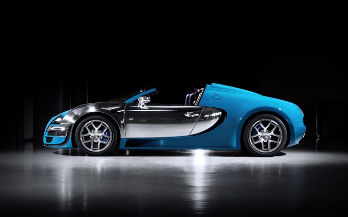 Bugatti Veyron 16.4 blue supercar side view Wallpapers Pictures Photos Images