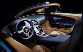 Bugatti Veyron 16.4 supercar interior close-up HD wallpaper