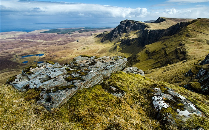 Coast, clouds, Isle of Skye, Scotland, UK Wallpapers Pictures Photos Images