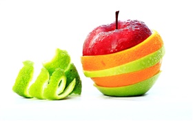 Colorful apple peel HD wallpaper