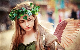 Cute angel girl in summer HD wallpaper