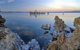 Dead sea coast, rocks HD wallpaper